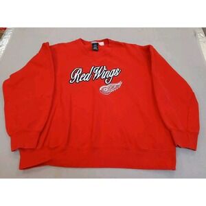 Detroit Red Wings Sweatshirt Mens XL Red Spellout‎ Sports Attack Hockey